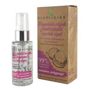 Bioelixire Organic olejek z Makadamii i Pestek Dyni do włosów delikatnych i normalnych 50ml