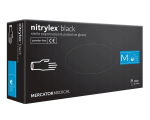 Mercator Medical Nitrylex Black nitrylowe bezpudrowe rękawiczki czarne M 100szt